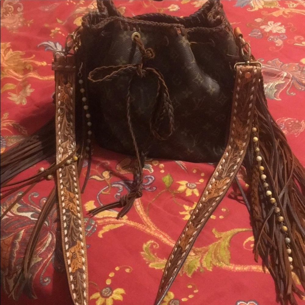 Boho Vintage fringe Louis Vuitton purse